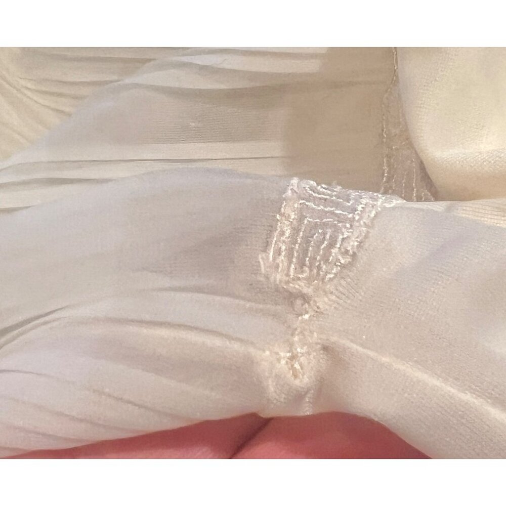 Rogers Cream Pleated Nightgown Grecian Trim Adjustable Straps Coquette 1950s - Picture 6 of 12